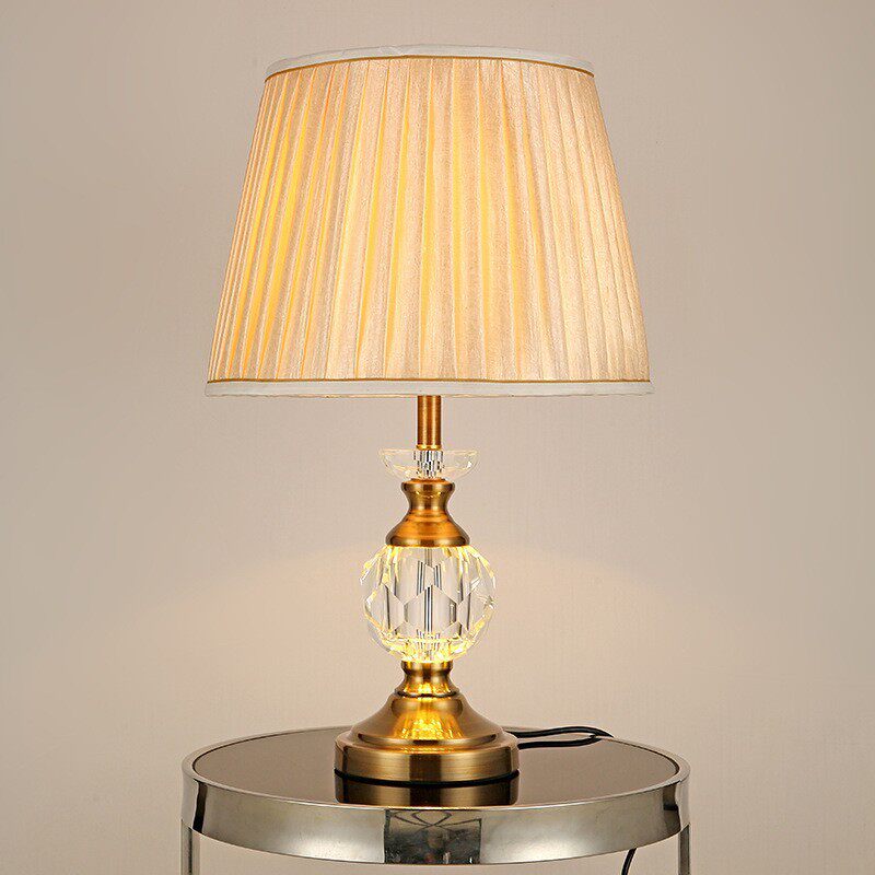 落地灯水晶床头台灯卧室客厅书房温馨轻奢欧式led酒店客房美式