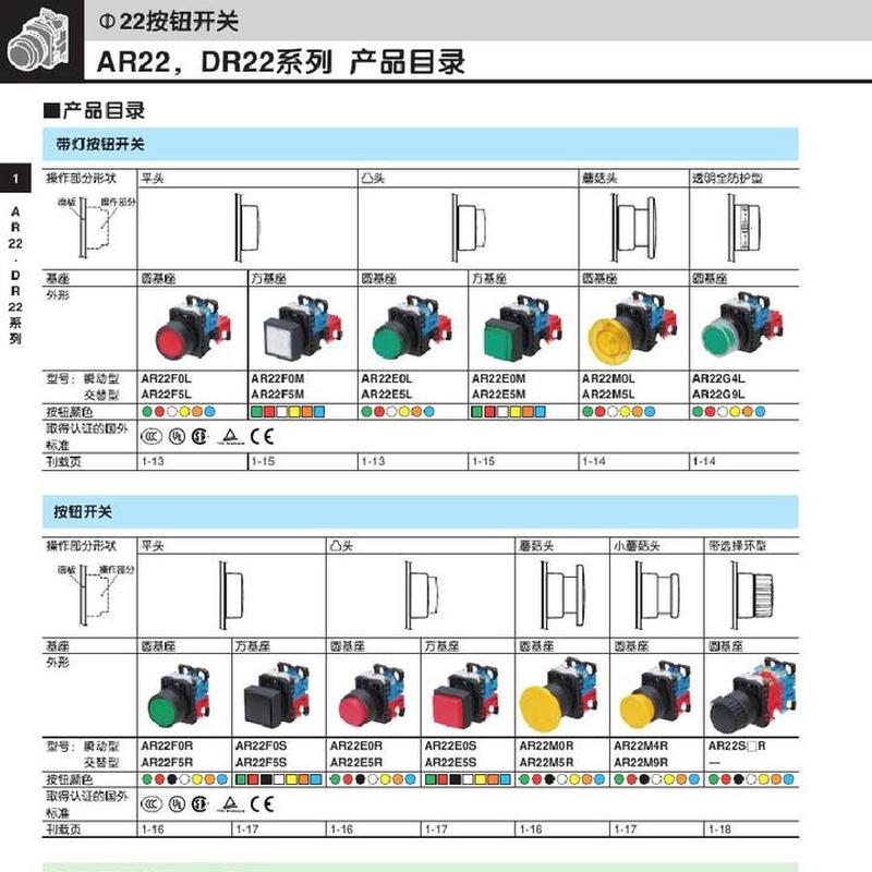 富士急停按钮AR22V2L-11M3R原色箭头-29/40mmØNO1NC1