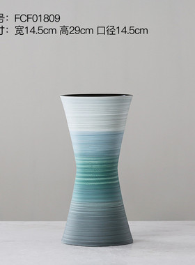 工厂直销2019创意新品蓝色彩绘陶瓷花瓶家居展厅样板房工艺品摆件