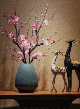 新中式茶室陶瓷花瓶摆件禅意客厅居家电视柜插花创意桌面软装饰品