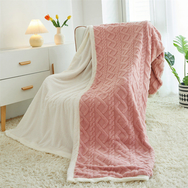 2024新款欧式雕花绒毯子双面绒毛毯空调午睡毯办公室盖毯