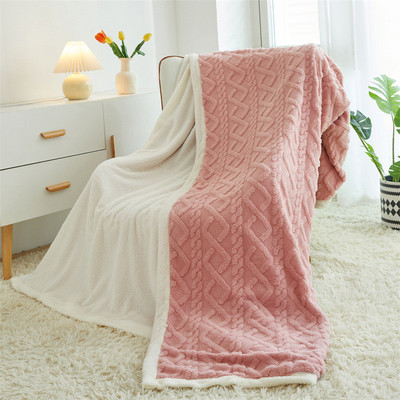 2024新款欧式雕花绒毯子双面绒毛毯空调午睡毯办公室盖毯