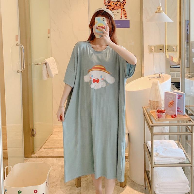 新品睡衣女夏季薄款冰丝莫代尔特大码胖mm女孩200斤孕妇长款300斤