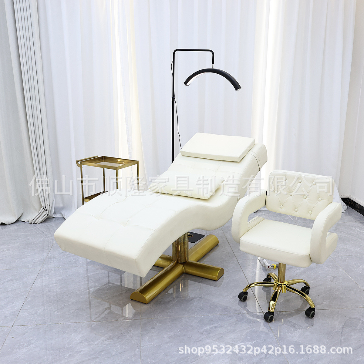 新s型美睫床美容床人体工学纹绣躺椅美睫休闲美容床头部可调