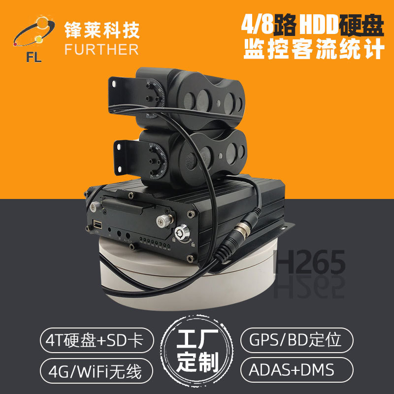 锋莱1080P公交客流监控一体机HDD车载监控主机ADAS+DMS