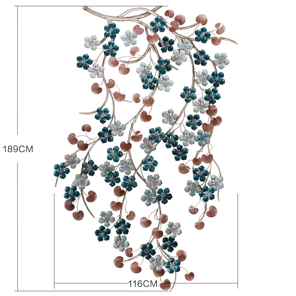 新中式立体梅花铁艺壁饰酒店大堂玄关墙壁挂件墙上装饰品客厅挂饰