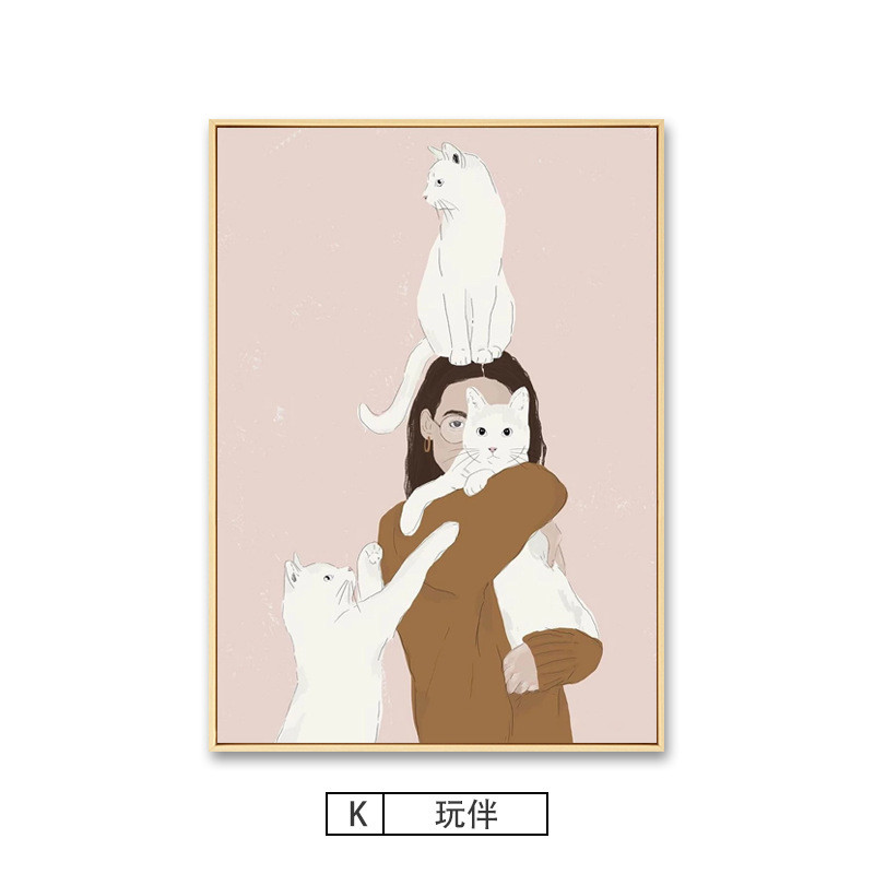 仲夏时光莫兰迪挂画人物装饰画北欧风时尚文艺小众客厅餐厅壁画