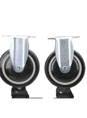 定制款5寸灰内芯黑色聚氨酯脚轮单轮子万向轮工具推车轴