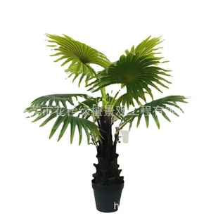 热销高仿真蒲葵树盆栽楼梯角落造景扇葵树叶假绿植装饰客厅盆景花