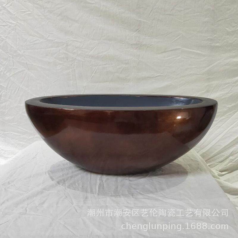 简约玻璃钢花器贝壳花钵镁泥家居客厅装饰品摆件多肉种植椭圆花盆