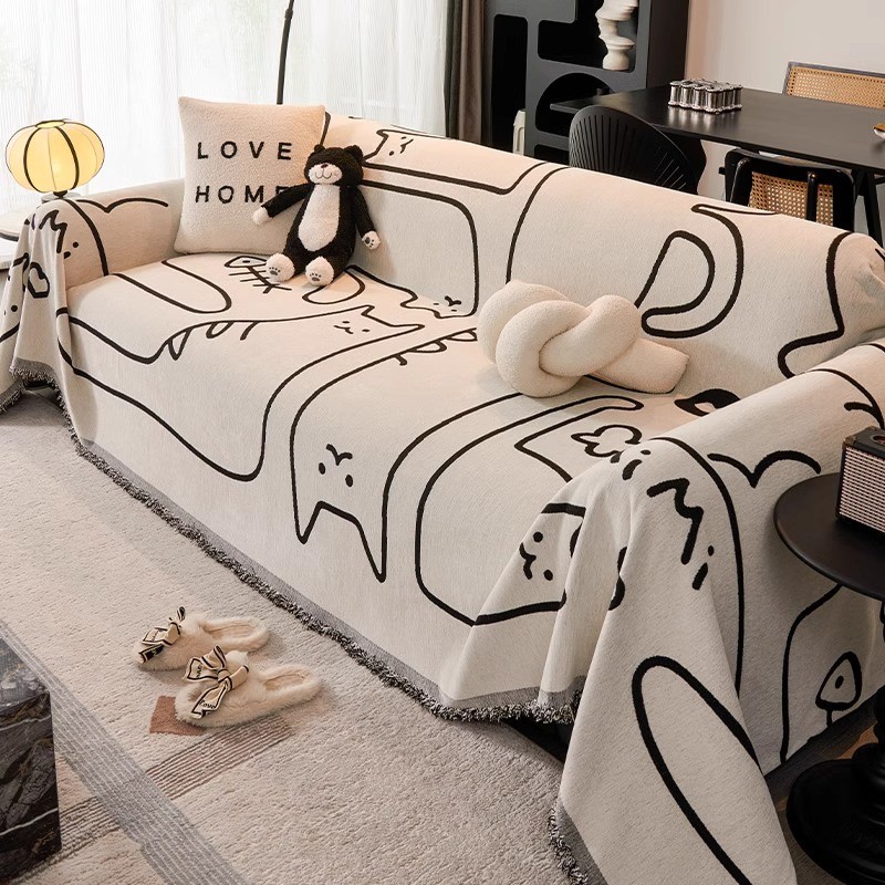 雪尼尔新款沙发套四季通用沙发巾一整张全盖沙发毯盖布罩防猫抓垫