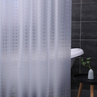 浴室浴帘防水套装卫生间洗澡免打孔两用弧形杆挂门帘子隔断帘防霉