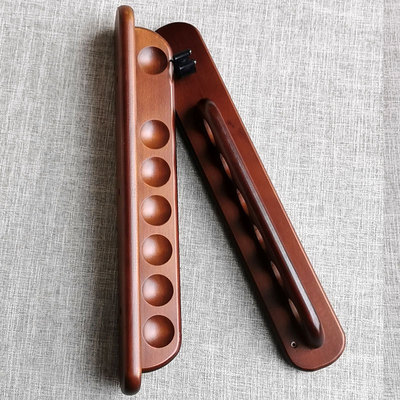 7孔实木台球杆架壁挂式台球放杆架球房台球杆收纳架子台球用品