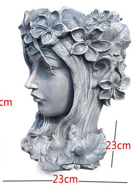 欧式创意女神头多肉植物大号花盆口径阳台户外庭院花园装饰品摆设
