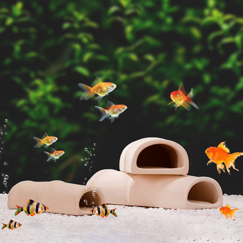 陶罐躲避洞鱼躲避屋产卵洞鲷罐虾屋虾窝虾罐异型鱼繁殖罐鱼缸造景