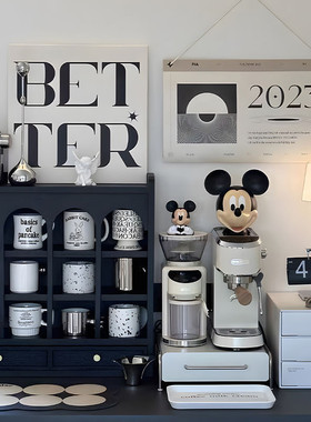 黑色杯架杯子展示架客厅桌面多宝格收纳置物架格子架挂墙餐厅家居