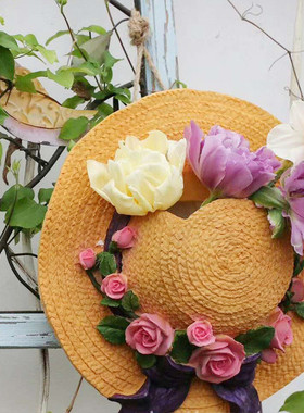 热销户外乡村田园树脂草帽鸟窝吊件鸟屋鸟巢别墅花园装饰庭院造景