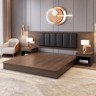 酒店家具标间全套宾馆单双床快捷旅馆专用床出租公寓床箱简约现代