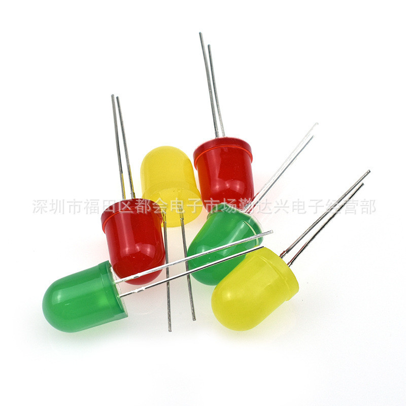 f10红发红10mm红灯绿黄蓝灯红光3V指示灯直插式led灯珠发光二极管