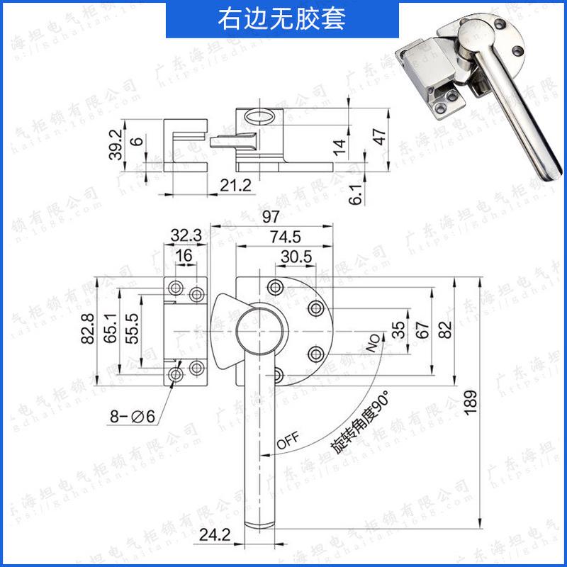 304不锈钢带胶套旋转重型紧密闭把手工业机械设备迫设备门拉手