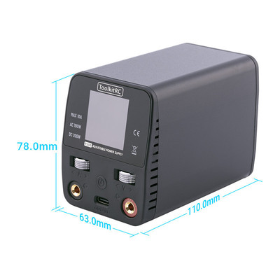 ToolkitRC P200v2迷你桌面可调电源/AC100W/DC200W 输入DC 7-28v
