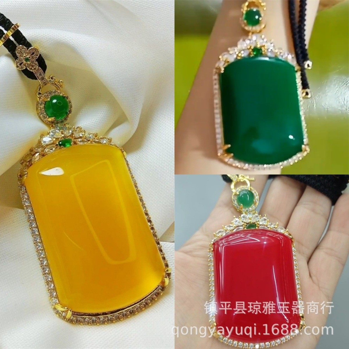 厂家包邮镶嵌黄玉髓平安无事牌黄玛瑙鸡油黄大牌子男玉佩女毛衣链,家居饰品,玉雕,淘宝优惠券,粉丝福利购,淘宝优惠卷