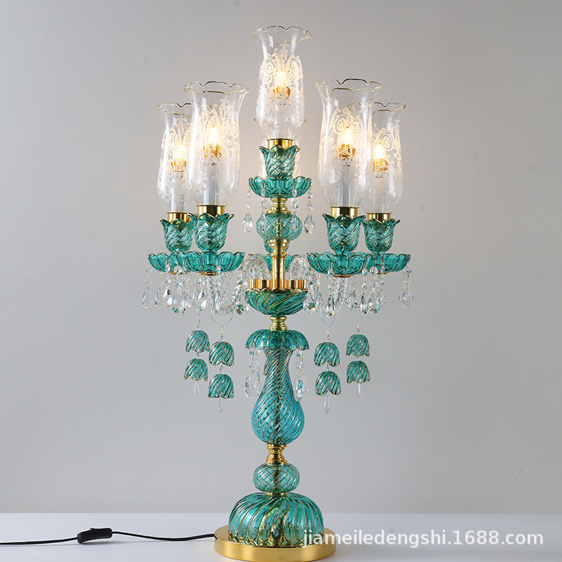 欧式客厅落地灯别墅卧室床头蜡烛台灯轻奢书房餐厅led装饰桌灯具