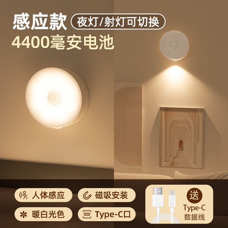 w1tr人体自动感应小夜灯人来即亮夜间楼道楼梯壁灯起入户门口2024