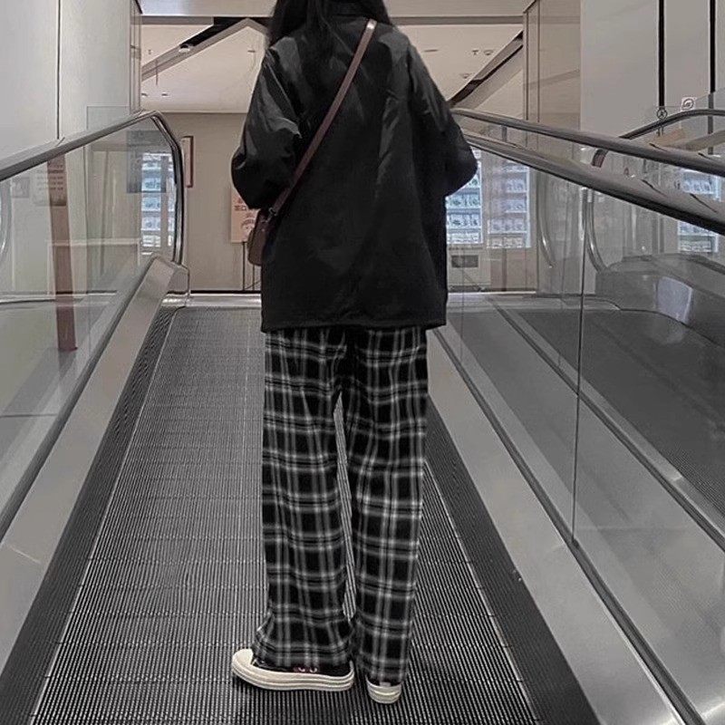 黑白直筒裤女大码秋冬加绒加厚胖mm显瘦中长款休闲阔腿裤,女装/女士精品,大码裤装,淘宝优惠券,粉丝福利购,淘宝优惠卷