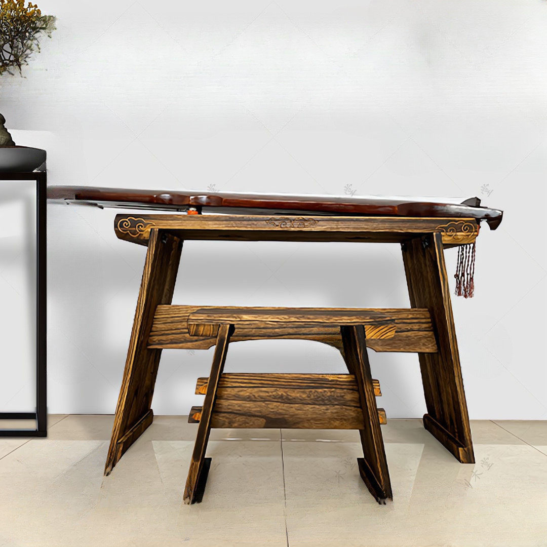 新中式古琴烧桐木琴桌古琴桌子凳桐木共鸣箱可拆卸便携式仿古桌椅