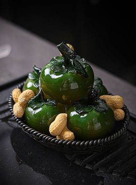 热销茶室茶宠摆件器物玩变色茶道创意大号摆设茶中式国潮精致柿子