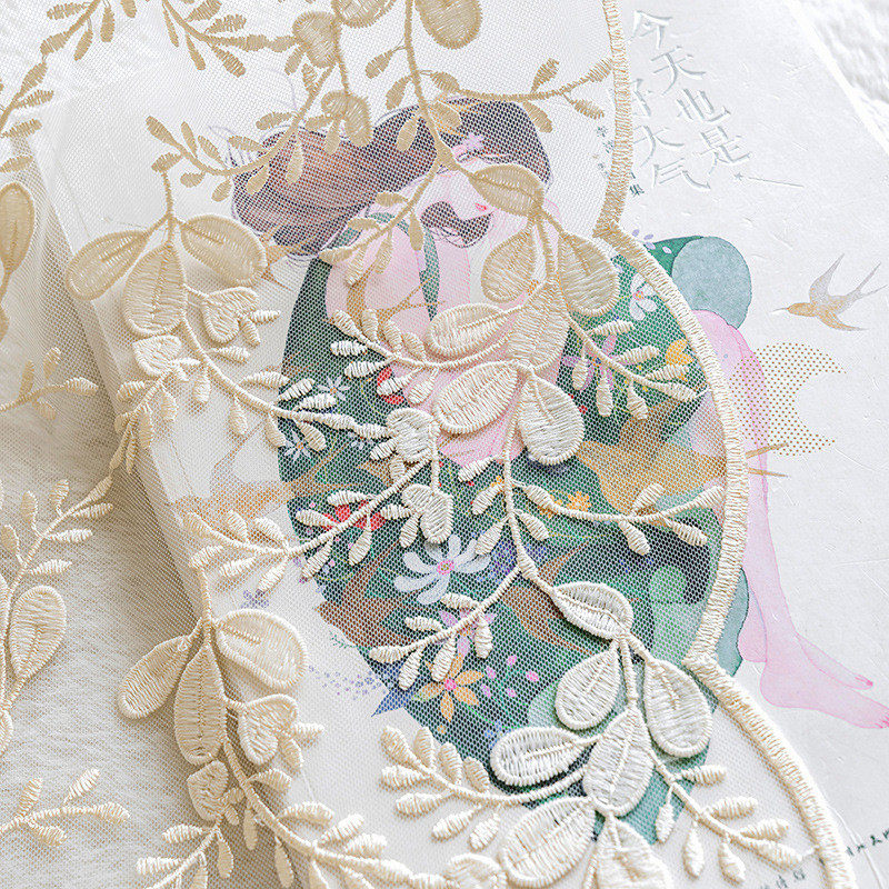 现代田园绣花侧边纱窗帘窗纱简约白色配纱高档大气风侧纱合集批发