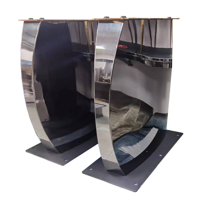 岩板大理石长台桌架桌腿轻奢餐餐桌腿桌子腿钢架不锈钢台脚圆桌底