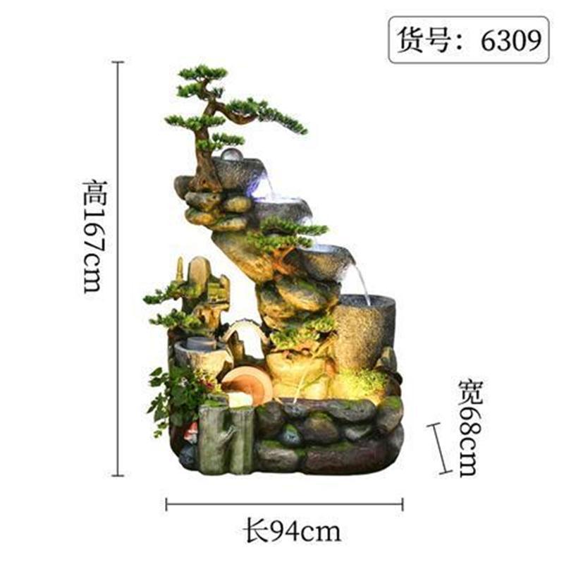 水缸鱼池小型假山流水喷泉阳台户外花园布置招财庭院循环造景摆件