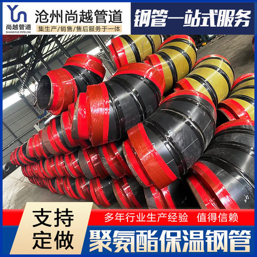 热销q235b聚氨酯保温钢管热力聚氨酯蒸汽夹克保温钢管预制直埋黑