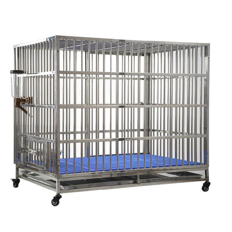 热销文宠l200宠物加厚不锈钢加粗笼子狗笼大中小型犬不锈钢狗笼子