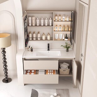 热销陶瓷一体盆浴室柜组合75cm85厘米95公分105/116cm洗漱脸台盆