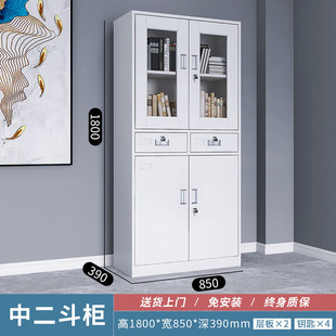 储物厂批发钢制文件柜办公室家用铁皮柜抽屉式二门源办公柜保密柜