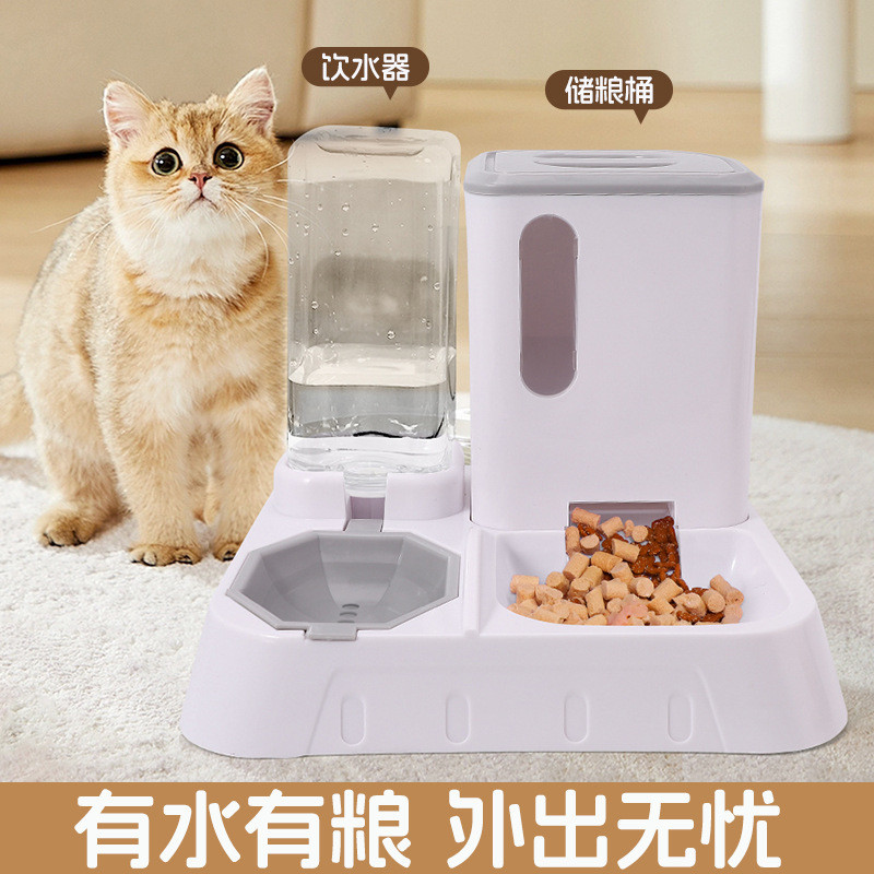 热销跨境自动大容量水粮一体喂食器猫咪狗狗宠物饮水机喂水器投喂