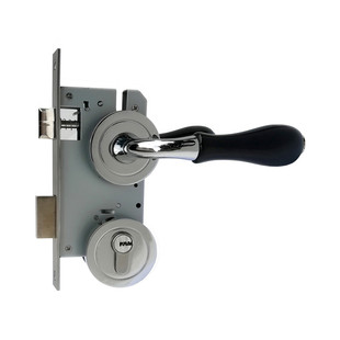 陶瓷分体式房门锁黑色通用型把手分体锁有钥匙black door handle
