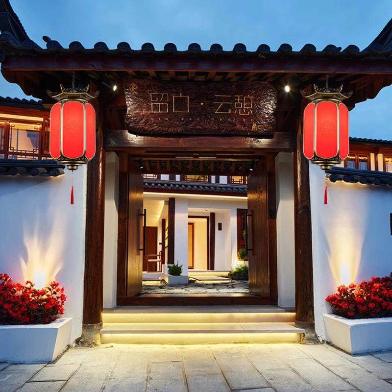 热销室外庭院花园宫廷凉亭连廊别墅大门口新中式户外吊灯灯笼防水