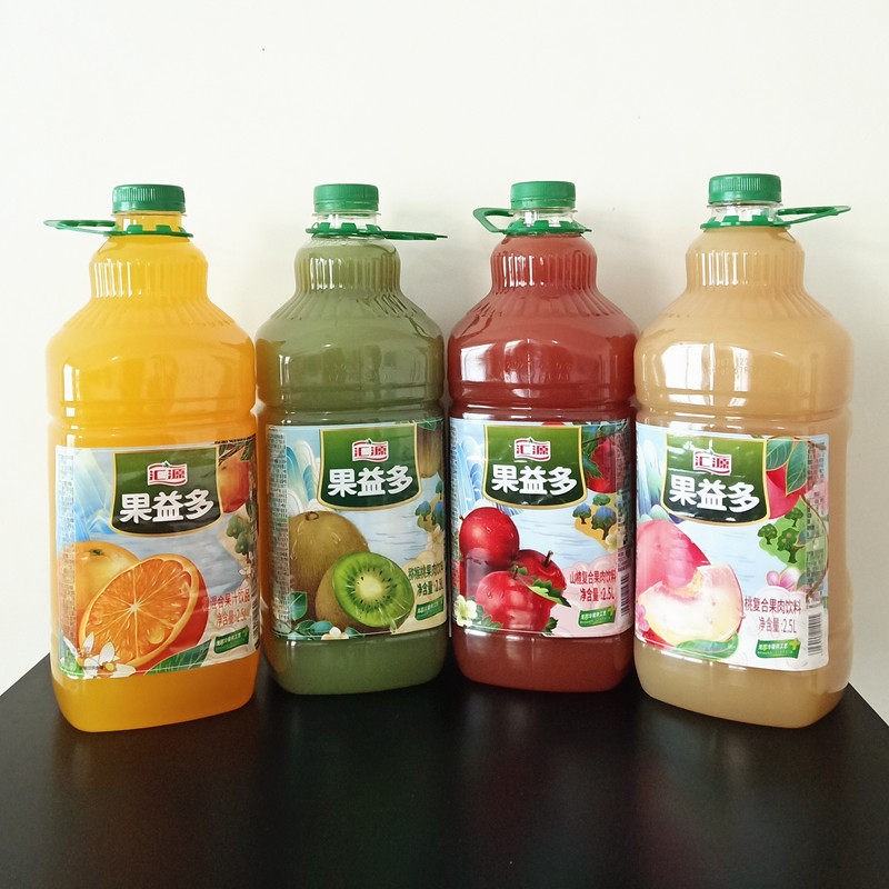 新货汇源2.5L果益多桃橙山楂猕猴桃果汁饮料(1桶2桶装)聚餐