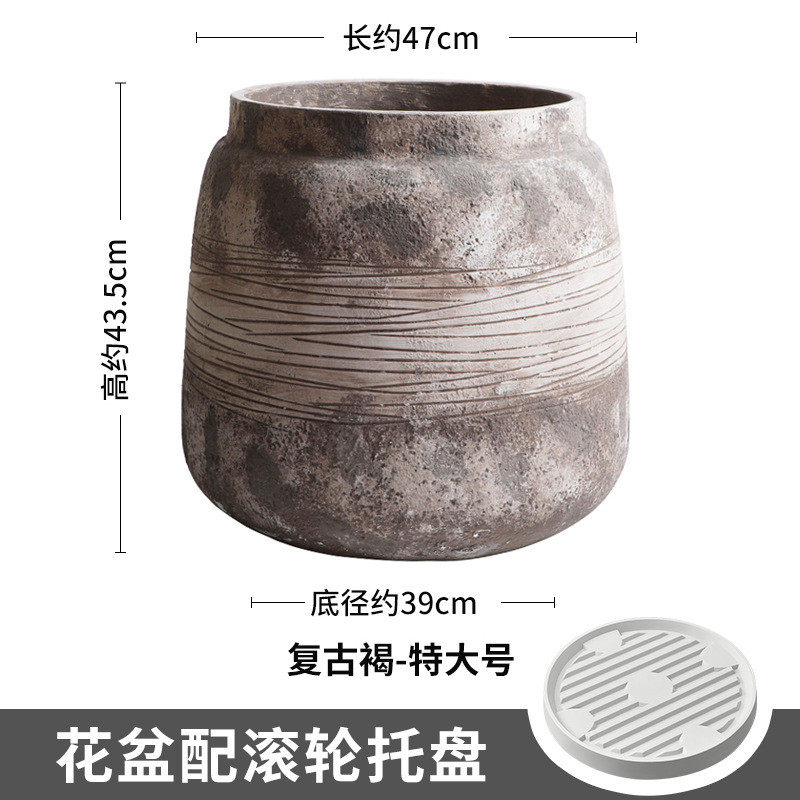 客厅泥花盆绿植特大号花盆落地家居复古花瓶摆件北欧水泥盆镁办公,鲜花速递/花卉仿真/绿植园艺,花盆,淘宝优惠券,粉丝福利购,淘宝优惠卷