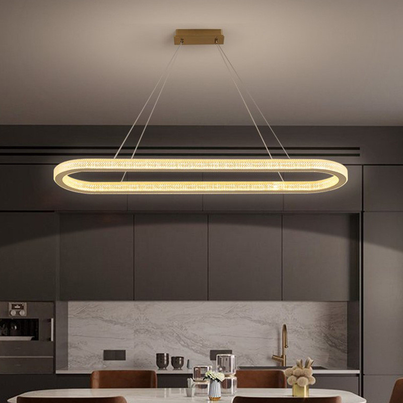 热销现代简约餐厅后现代轻奢极简设计师客厅吊灯卧室别墅圆环艺术