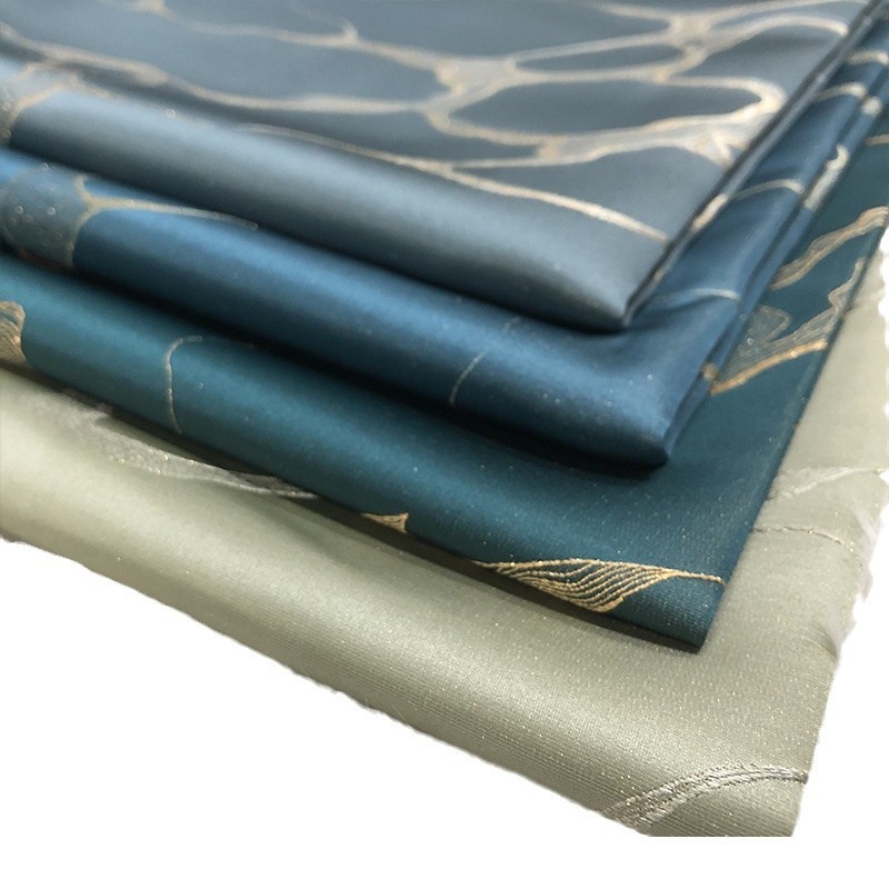 现货批发2.9米宽幅高经密轻奢提花新得大理石纹金丝浮雕提花面料