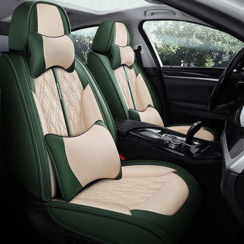 热销五座汽车座套四季纳帕打孔皮座椅套坐垫四季通用新款小车专用