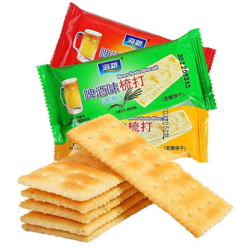 海新啤酒苏打饼干 干胃孕妇养小零食办公室好吃的散装香葱咸味梳