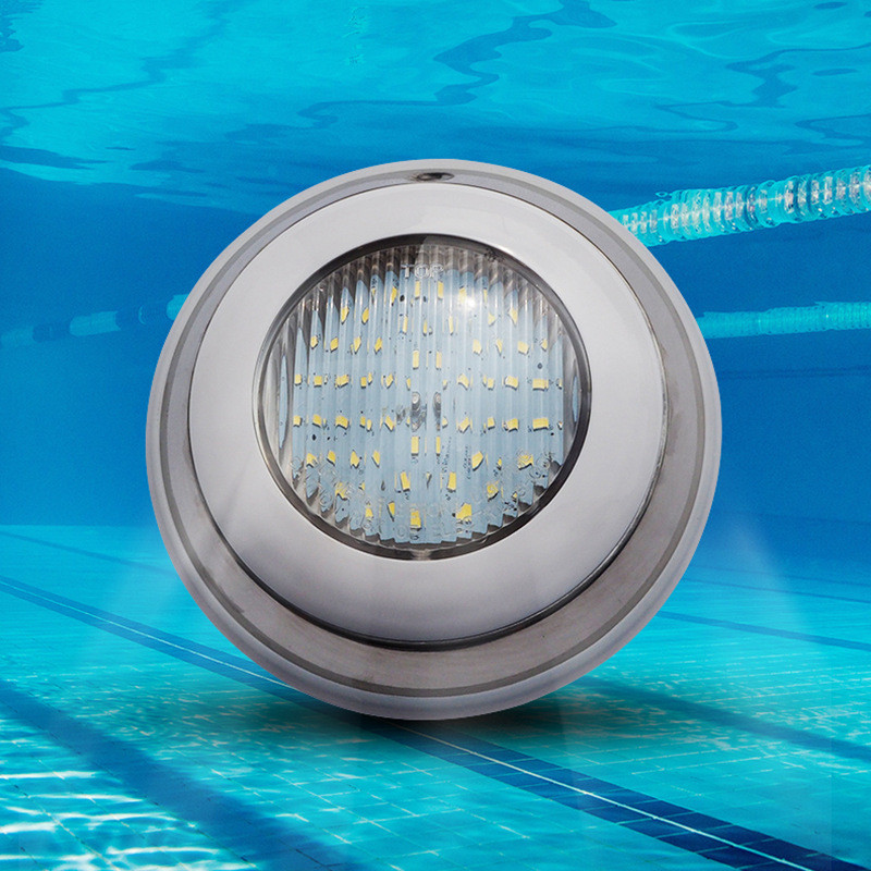 led不锈钢挂壁式泳池灯18w304水底七彩rgb水池壁灯泳池景观水下灯