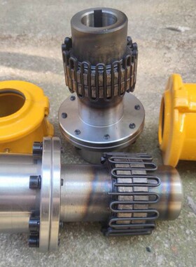 热销js型蛇簧联轴器罩壳蛇对轮大扭矩弹性弹簧联轴器靠背轮联轴器