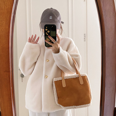 奶油质感细腻立领美利奴羊毛皮毛一体2025新款羊羔毛皮草外套新款